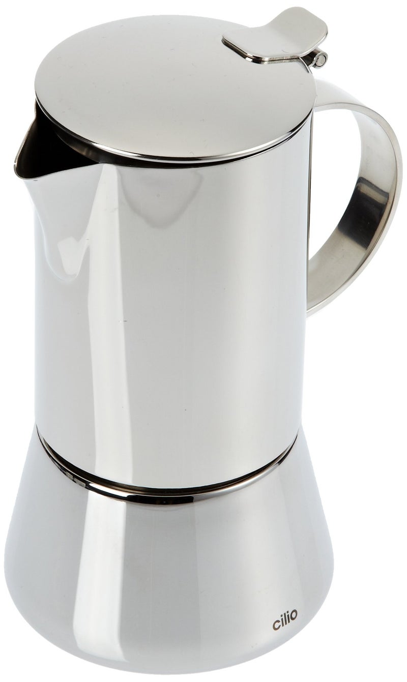 CILIO Aida Stainless Steel Stovetop Espresso Maker, Polished Stainless, 4 Cup,Silver - Image 4